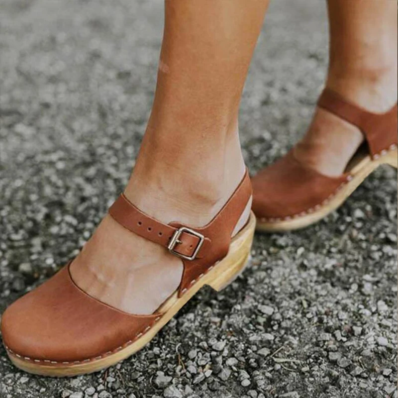 Noua Moda De Vara Sandale Cu Platforma Femei Pantofi Wedge Catarama Curea Din Piele Doamnelor Cizme Casual, De A Crește Înălțimea Sandale Plus Dimensiune Imagine 3