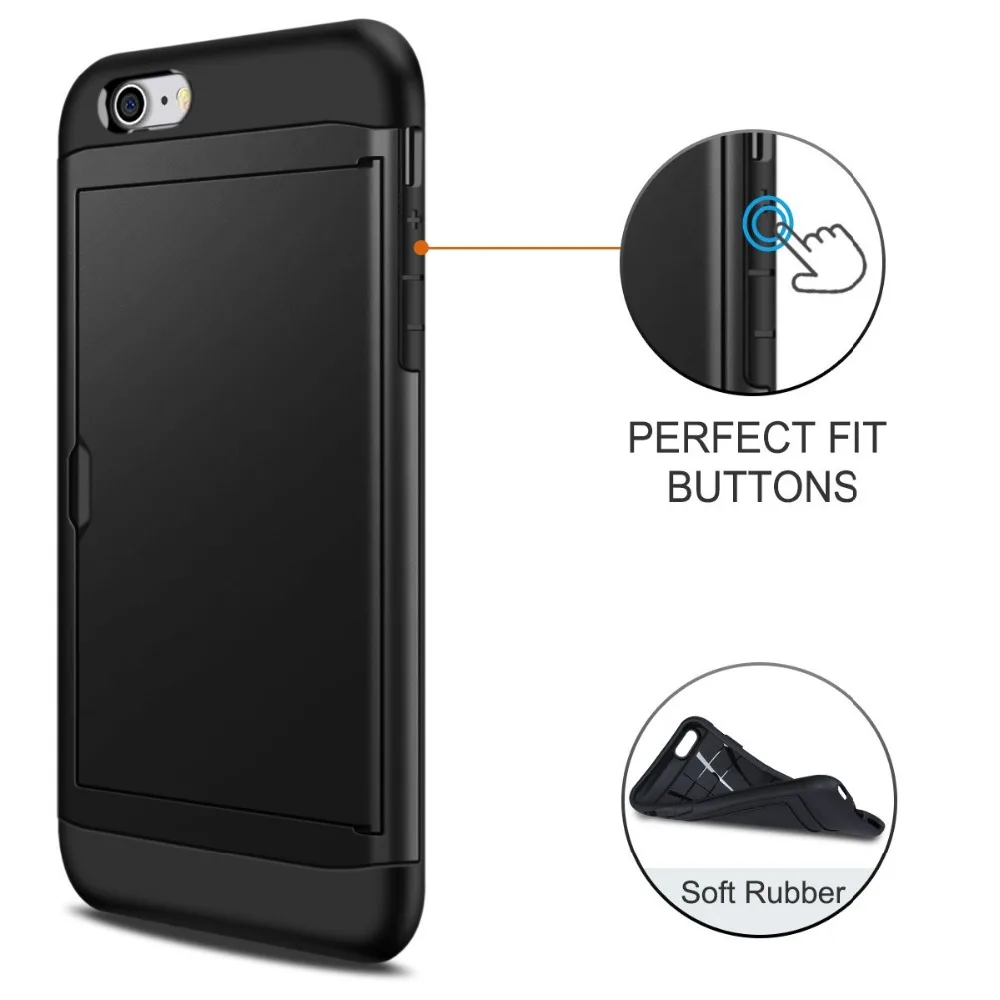Ușă glisantă Buzunar Ascuns Sloturi pentru Carduri Anti-Zero Caz Pentru iPhone 5 5s SE Acoperi Caz Pentru iPhone se 2016 5 5G 5s 4.0