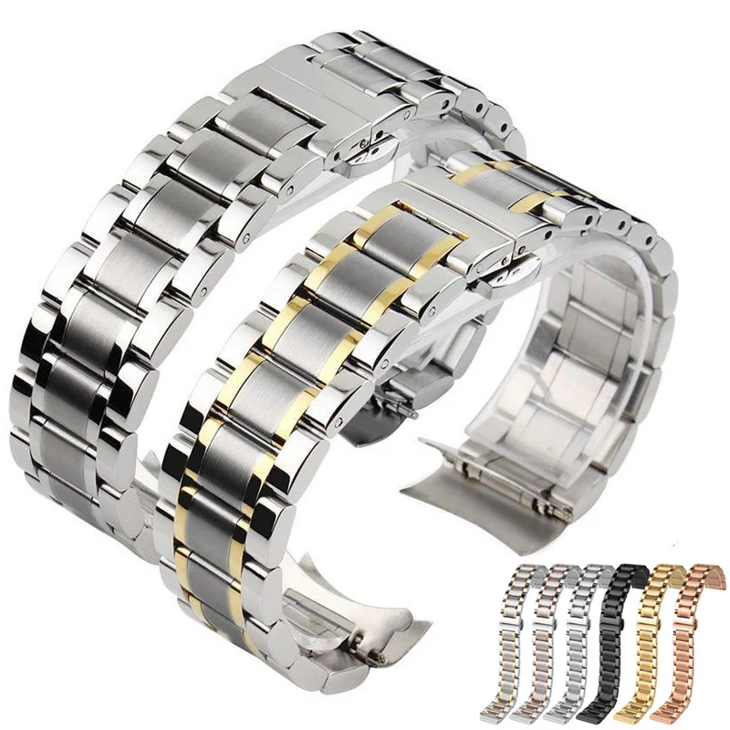 Watchband Pentru Tissot 1853 Couturier T035 14/16/17/18/22/24mm Capăt Curbat din Otel Inoxidabil Curea Femei Barbati Curea de Metal Brățară Imagine 3