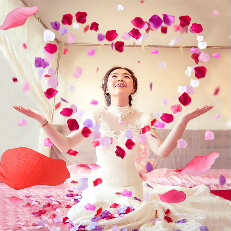 1000 buc 25 culori artificiale flori Petale de Mătase Nunta /nuntă /petrecere Flori Decor decoratiuni partid meserii ghirlanda de vânzare fierbinte Imagine 4