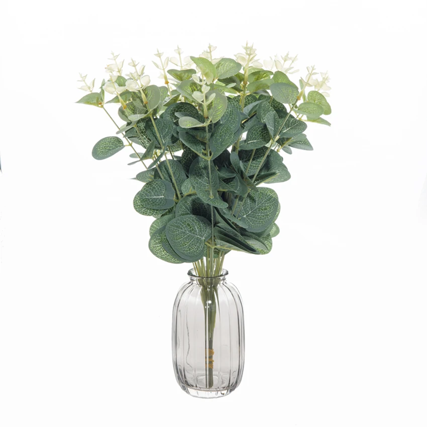 10BUC Plante Artificiale Iarbă artificială Decoratiuni de Craciun Vaze pentru Acasă Nunta Flori Decorative Coroană de flori de Mătase de Eucalipt Pleca Imagine 4