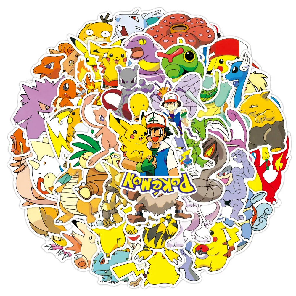 2022 Noi 50 de Coli Anime Pokemon Graffiti, Stickere Laptop Depozitare Decoratiuni Autocolante Preferate de Copii Cadou de Ziua Anime Imagine 4