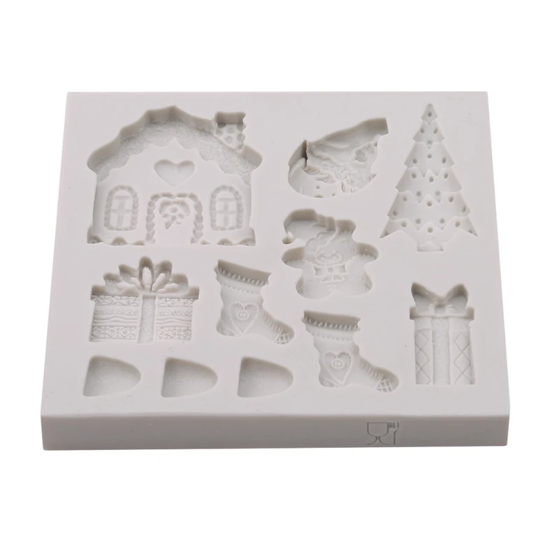 Crăciun 3D Xmas Silicon Săpun Mucegai Instrument DIY Fondant de Copt, Gătit Lumânare Sugarcraft Ciocolata Tort Mucegai Imagine 4