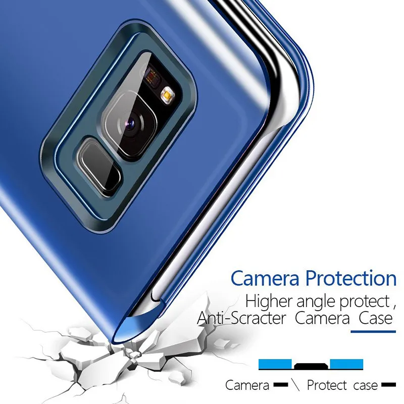 De lux Flip Smart Mirror Telefon Caz Pentru OPPO Realme C21 Standkick de Protecție Capacul din Spate Pentru OPPO A54 A74 A93 A94 A95 Cazuri Coque Imagine 4
