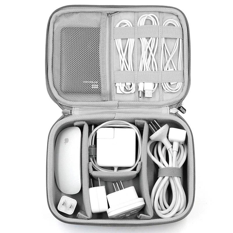 EVA Hard Shell Accesorii Electronice Organizator de Caz pentru iPad Earbud Cască setul cu Cască la Încărcător Cabluri de Călătorie Portabil Sac de Depozitare Imagine 4