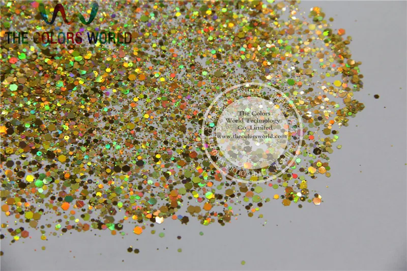 H21514-145 Holografic de Aur Mix de Culoare, Dimensiune Sclipici Hexagonal Paiete pentru Unghii Acrilice,DIY supplies1pack=50g Imagine 4