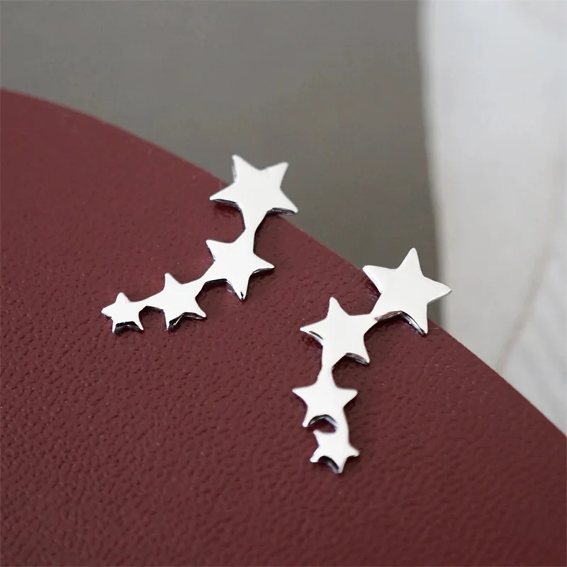 Huitan Simplu Elegant Stele Cercei pentru Fete de Culoare Argintie Moda Ureche Piercing Accesorii Uzura de zi cu Zi Femeile Rafinate de Bijuterii Imagine 4