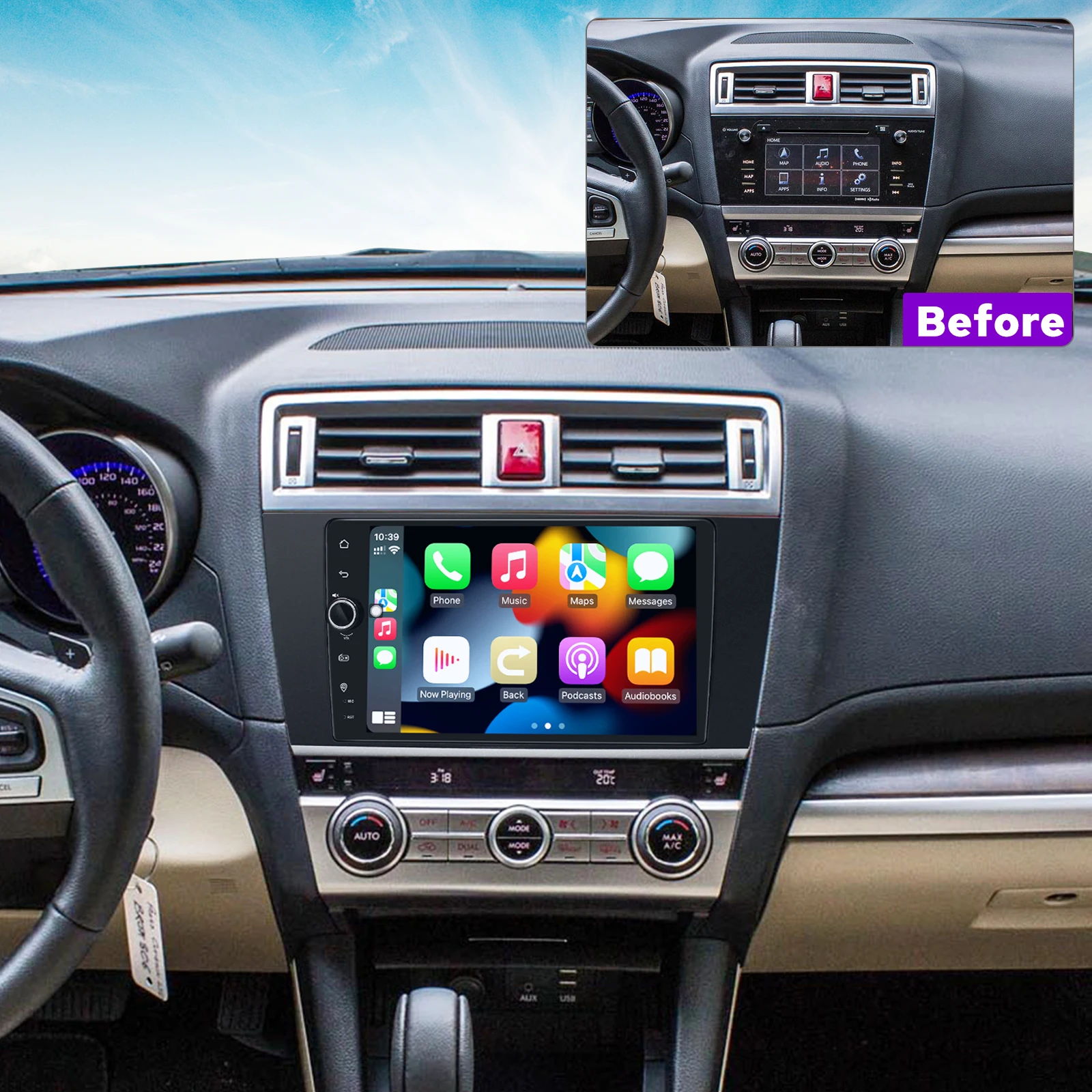 JOYING Android 10.0 9 Inch Pentru Subaru Legacy, Subaru Outback 2015-2018 Auto Multimedia GPS Naviagtion Masina Monitoare RDS DSP Imagine 4