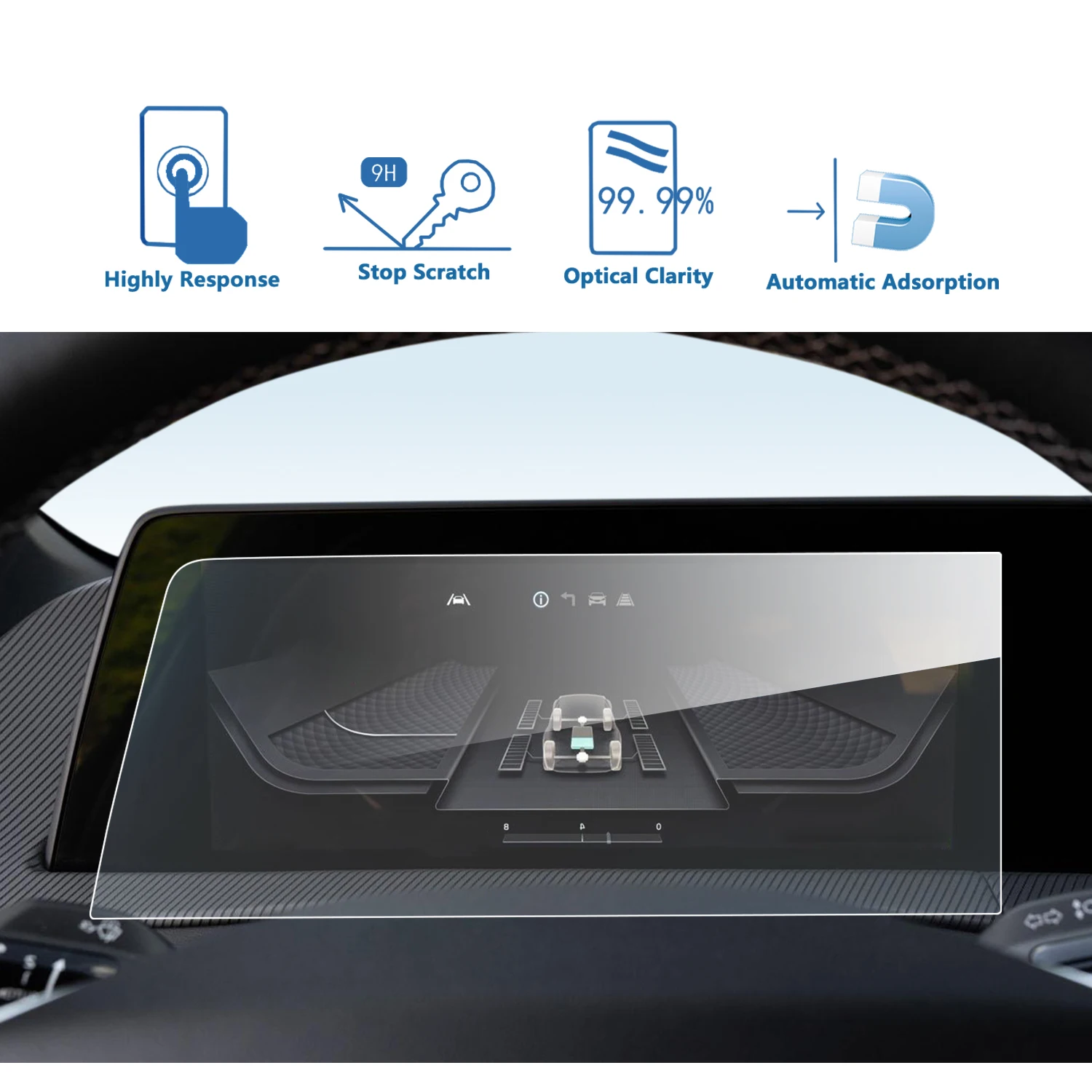 LFOTPP Pentru EV6 12.3 Inch 2021 2022 Auto LCD de Afișare Instrument Temperat Pahar Ecran Protector Auto Accesorii de Interior Imagine 4