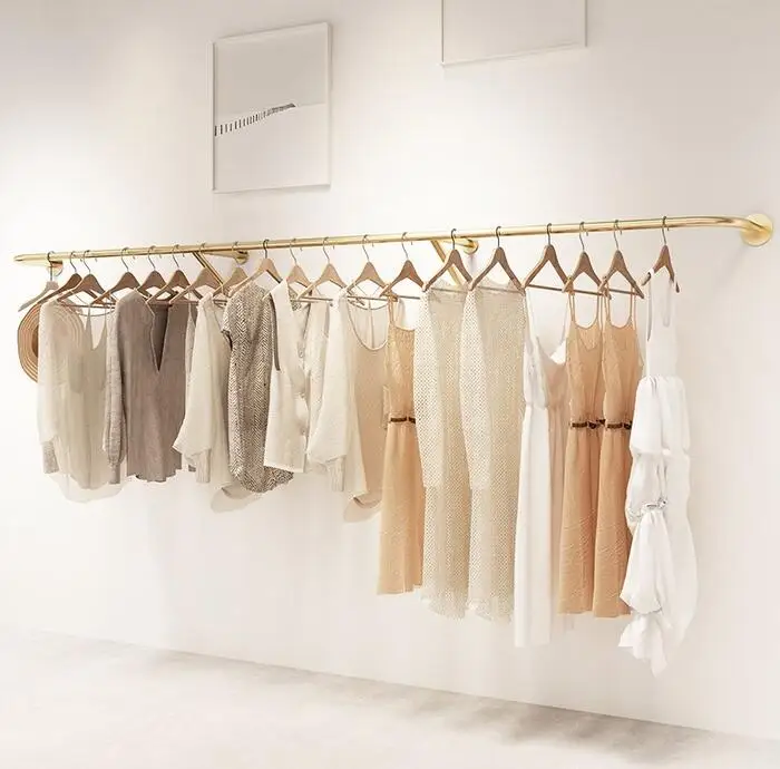 Magazin de haine rack de afișare women ' s wear perete copii purta agățat de perete de aur haine cuier de podea, raft haine Imagine 4