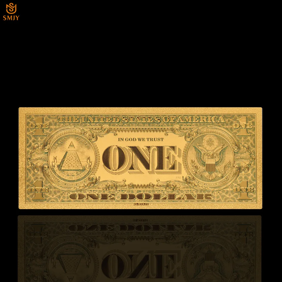 NE-Aur a Bancnotelor De 1 Dolar Bani În Aur de 24K Placa de Bancnote de Colectare Și Fals de Monedă de Hârtie de Cadouri Imagine 4