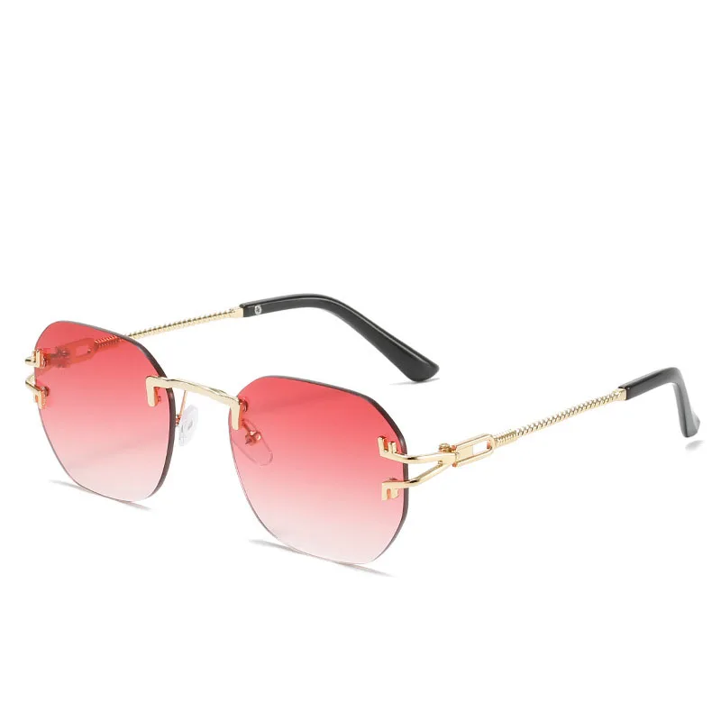 Noua Moda fără ramă de ochelari de Soare Brand de Lux de Designer Femei Bărbați Metal Ochelari de Soare UV400 Shades Ochelari de Oculos de sol Imagine 4