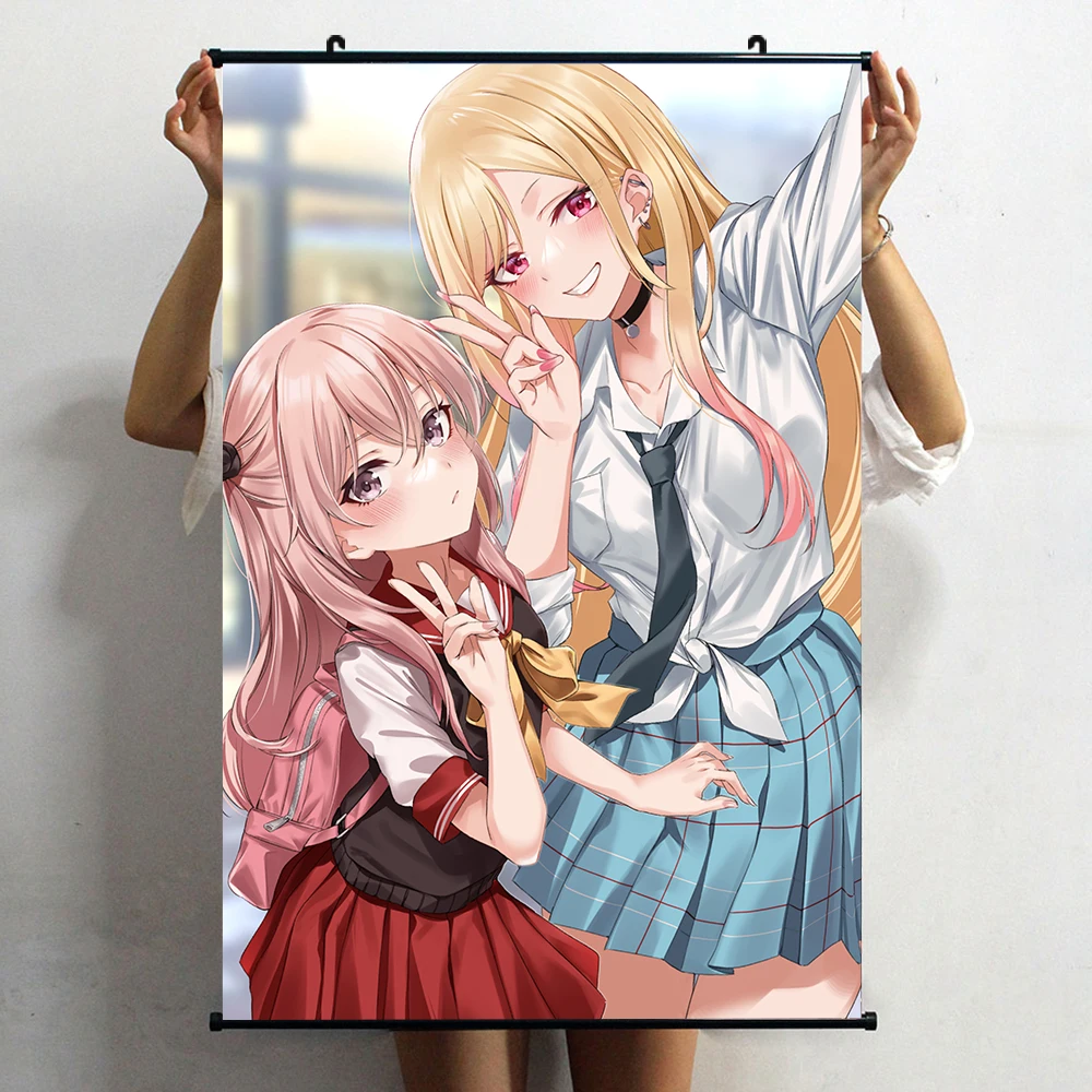 NOUL Anime Manga Sono Bisque Papusa wa Koi wo Suru Kitagawa Marin Rizu Kyun Imprimate 3D HD Perete Scroll Poster Decor de Arta Decorativa Imagine 4