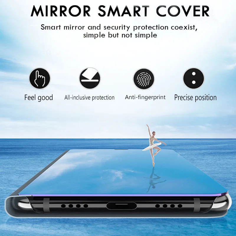 pentru xiaomi redmi 8 8a caz redmi8 smart mirror flip caz de telefon pe xiomi xaomi redmi 8 o redmi8a magnetic capacul suportului coque etui Imagine 4