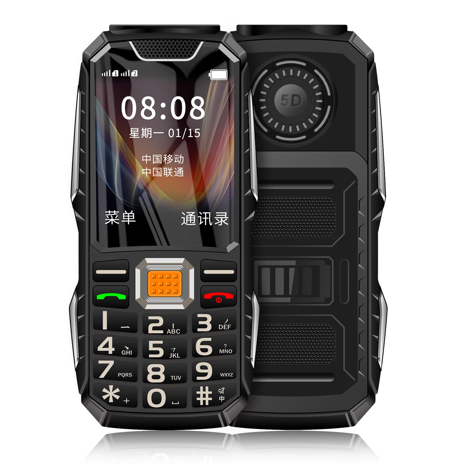 Preț Scăzut Accidentat În Aer Liber Buton Telefonul Rezistent La Șocuri Rezistent Două Torță În Vârstă Ieftin Telefon Mobil De Capacitate Mare Cu Ecran Mare Imagine 4