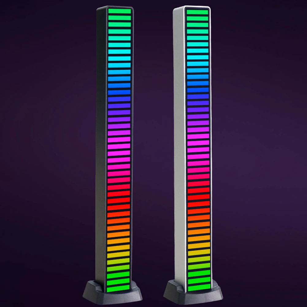 RGB Muzică de Control de Sunet Benzi cu LED-uri de Lumină D09 USB 5V/Reîncărcabilă RGB 40 DE LED-uri de Voce-Activat Ritm Benzi de Lumină Bar pentru Masina de Petrecere Imagine 4