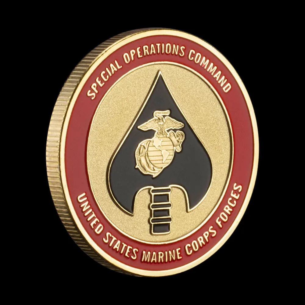 Statele Unite Ale Americii Marine Corps Forțelor De Operațiuni Speciale Comandamentul Moneda Placat Cu Aur De Colectie Monede Comemorative Imagine 4