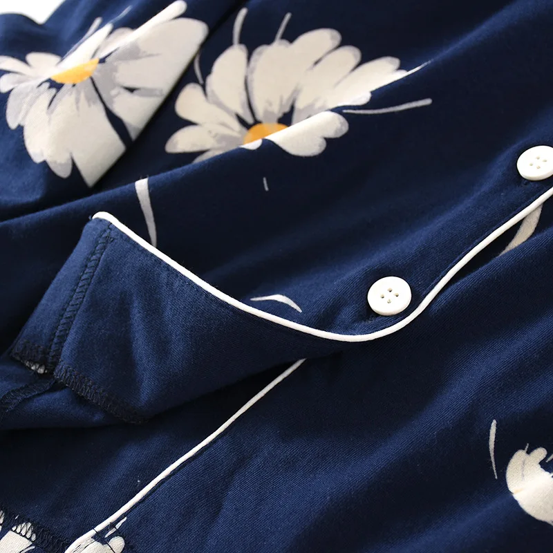 Stil japonez nouă de primăvară și de toamnă doamne din bumbac 100% pijama costum flori mici, cu mâneci lungi două piese de vara serviciu acasă Imagine 4