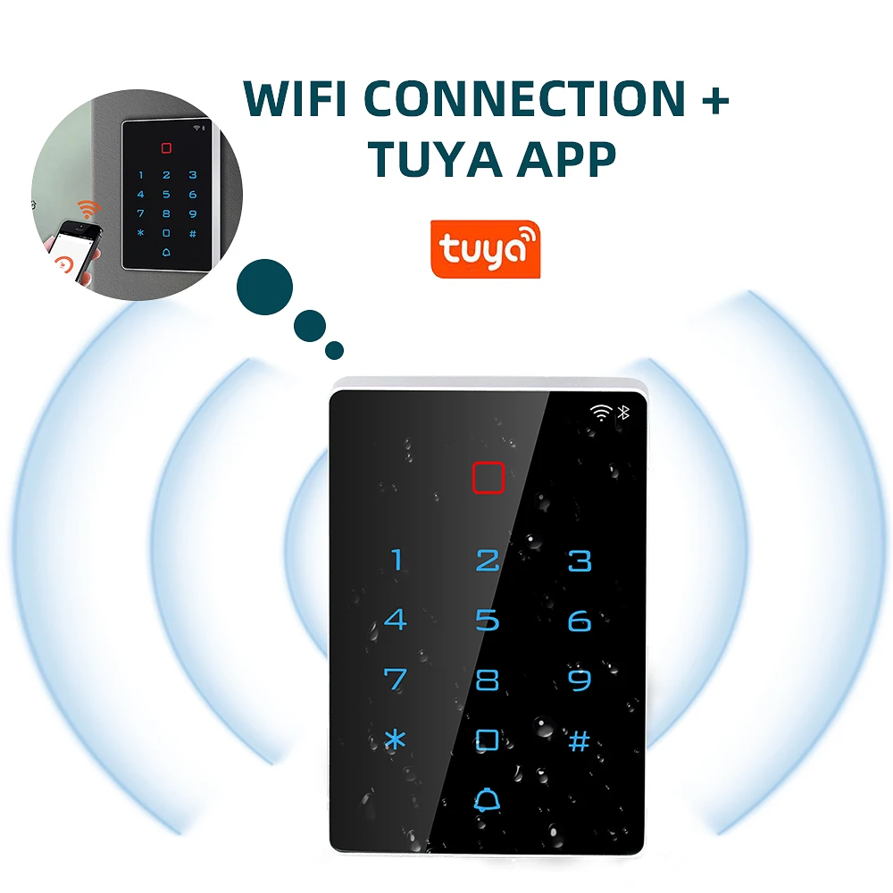 Wifi Tuya App IP67 rezistent la apa de Acces Control Tastatura 125Khz RFID 13.56 Mhz Independent de Ieșire Wiegand Keyapd Cititor Rfid Imagine 4