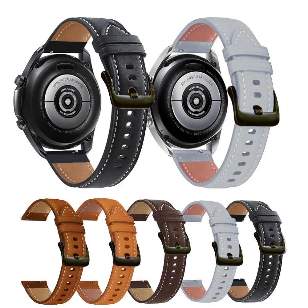20 22mm Piele Watchband Pentru Xiaomi Haylou RT LS05S/RS3 LS04 / LS02 Curea Sport bratara Galaxy watch 3 45mm Accesorii Inteligente Imagine 5