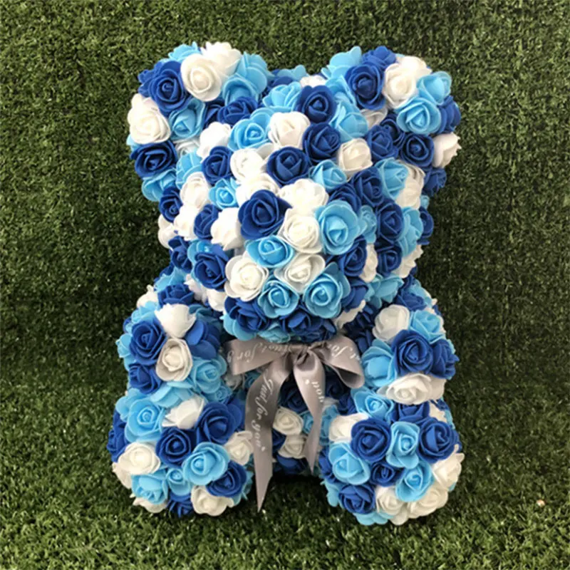 25/35cm Multicolor Rose Urs Cu Inima Artificiala Floare Trandafir Teddy Bear Pentru Femei de Valentine, Nunta, Ziua de nastere Cadouri de Craciun Imagine 5