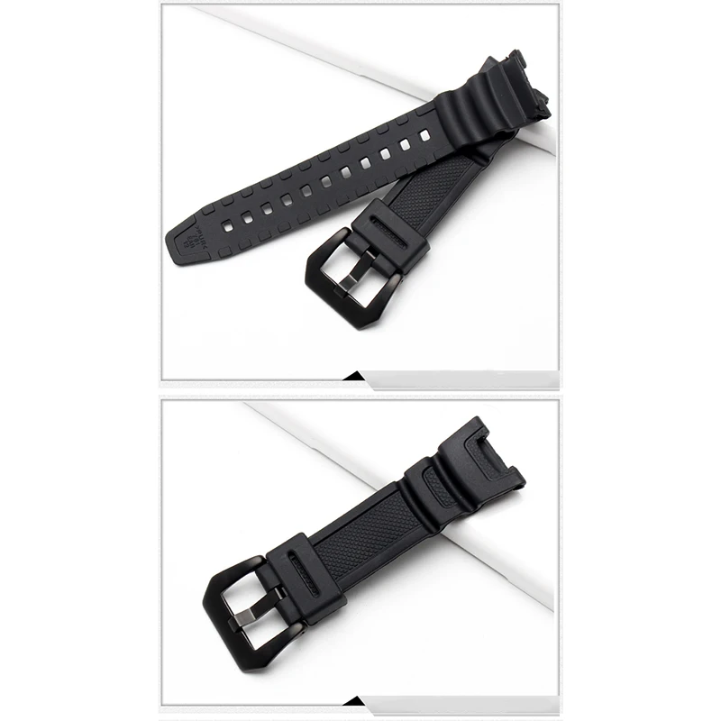 Accesorii ceas pentru Casio CASIO SGW-100-1V neagră cauciuc siliconic bărbați sport în aer liber, ceas rezistent la apa banda Imagine 5