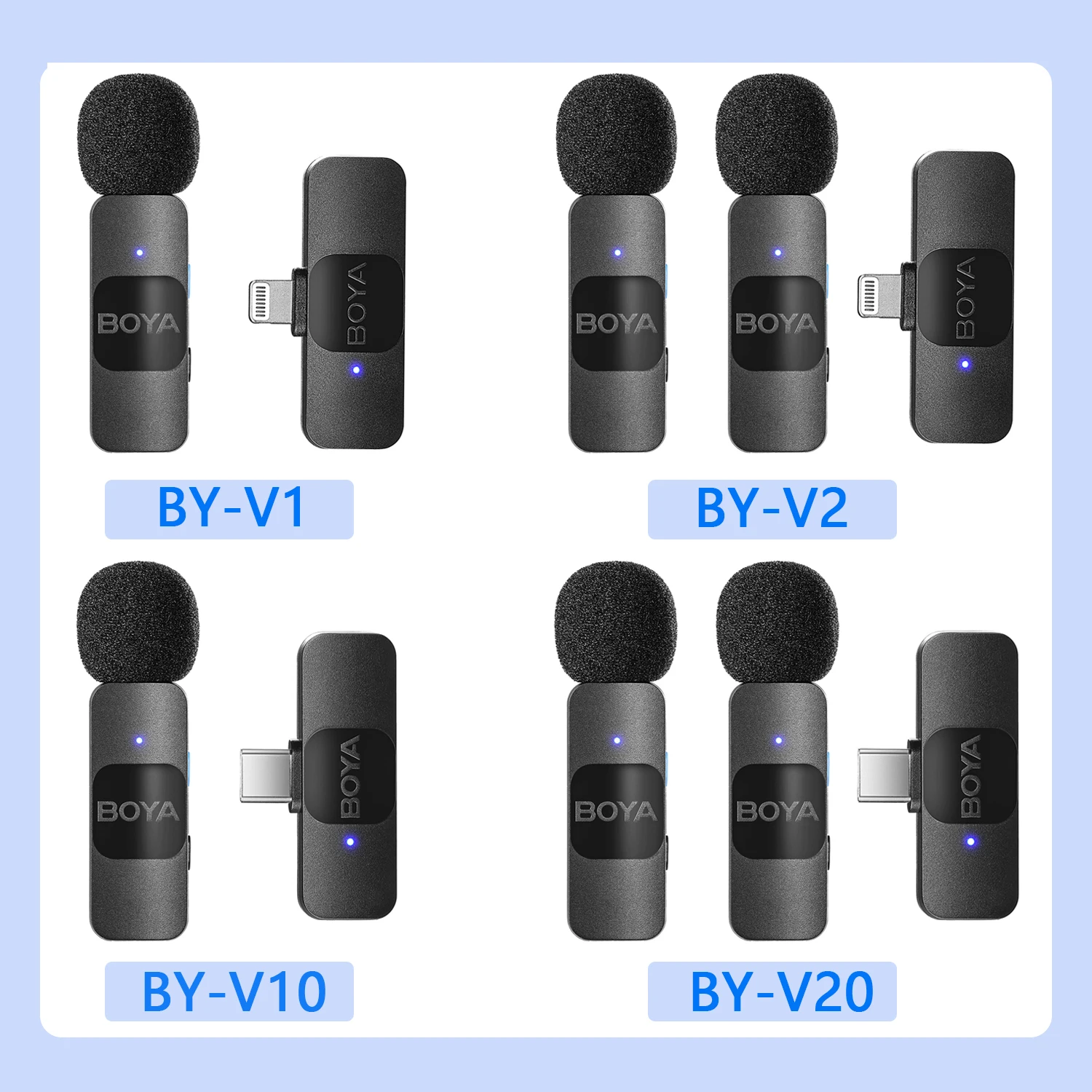 BOYA BY-V Wireless Lavaliera Microfon Rever în Transmisiune Directă mini Microfon pentru iPhone Android Live Streaming pe Youtube de Reducere a Zgomotului Imagine 5