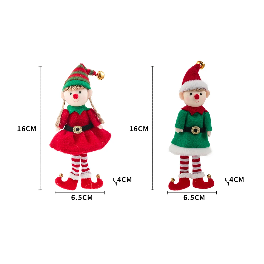 Crăciun de Pluș, Păpuși cu picioare Lungi Fată Băiat Pandantiv Cadou Jucarii Copac Xmas Decor Ornamente pentru Festivalul de Acasă Petrecerea de Ziua 1 buc Imagine 5