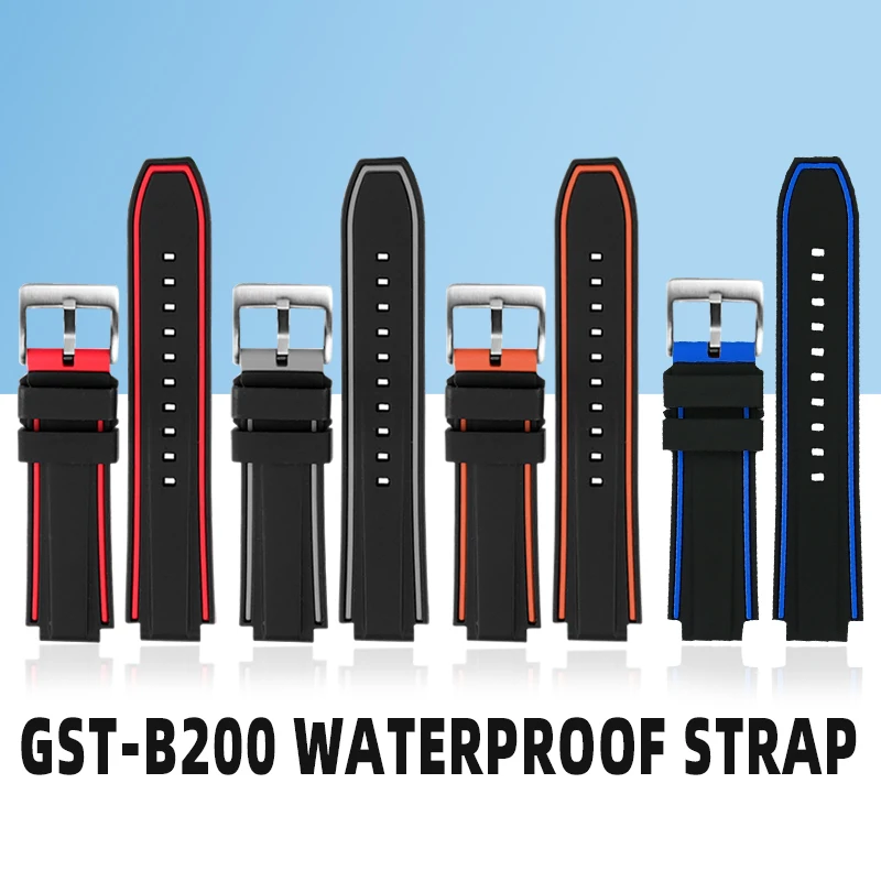 Impermeabil Ceas de Curea Silicon Accesorii 24-16mm Watchband Pentru GST-B200 GST-B200D Serie de Trupa Ceas Imagine 5