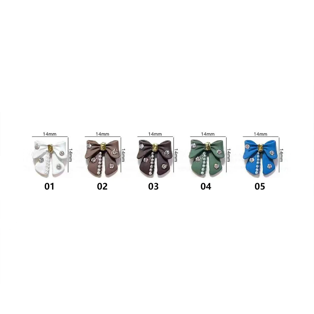 Nails Art Perle Bowknot Farmece Bijuterii de Unghii Decor Panglica Piese de Metal Decor 3d DIY Arc Fluture Îndrăgostiților Accesoires Imagine 5