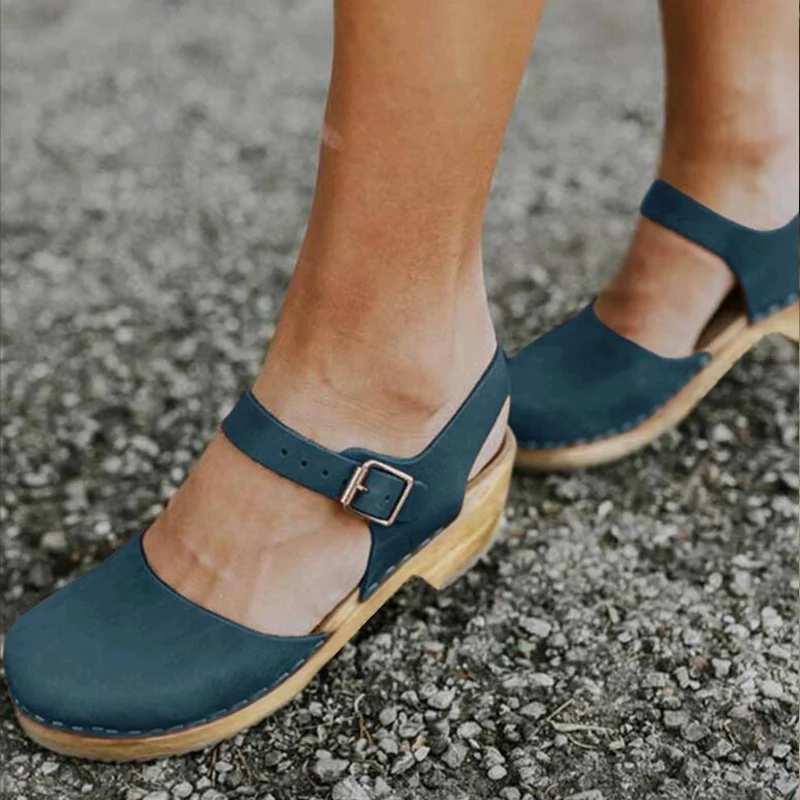 Noua Moda De Vara Sandale Cu Platforma Femei Pantofi Wedge Catarama Curea Din Piele Doamnelor Cizme Casual, De A Crește Înălțimea Sandale Plus Dimensiune Imagine 5
