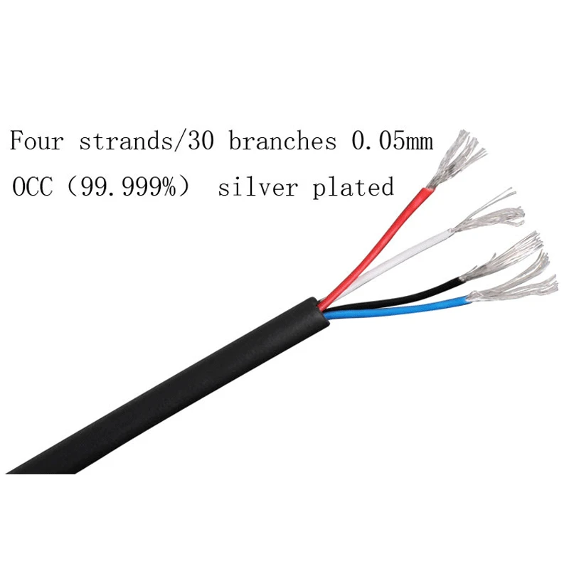OCC 99.999% Singur cristal de cupru placate cu argint cablu Pentru AKG Y40 Y50 PXC550 PXC480 Live2 echilibru cablu Audio cablu 4.4 mm 2.5 mm Imagine 5