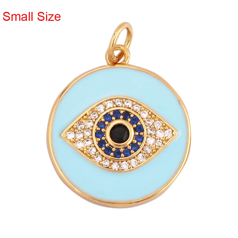 Protecție Monedă Amuleta albastru turcesc Albastru Norocoasa Evil Eye Charm Pandantiv, Cubic Zirconiu CZ Pavate,Bijuterii Colier Brățară Accesorii Imagine 5