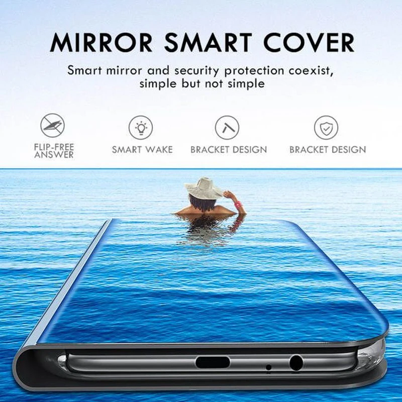 Smart Case Pentru Samung 10 20 30 40 50 70 Flip Stand Cazuri Pentru Samsung Galaxy A10 A20 A20e A30 A40 A50 A70 Oglinda Acoperi Imagine 5