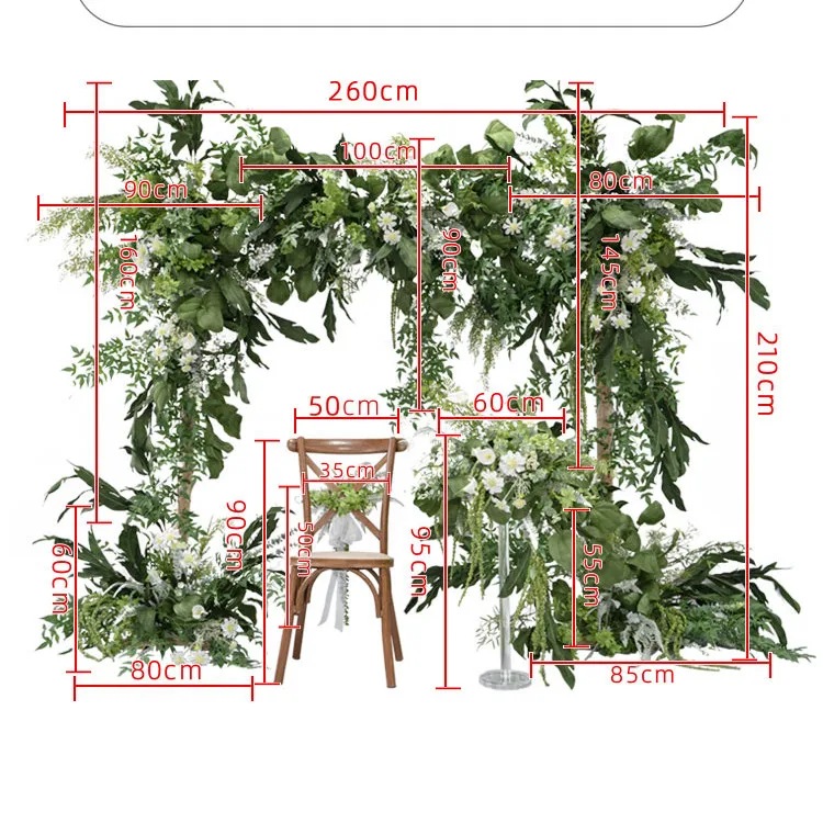 Stil pastorală pădure arc florale de nunta de decorare fundal punct de flori imagini de fundal ceremonia de livrare simulare de flori Imagine 5