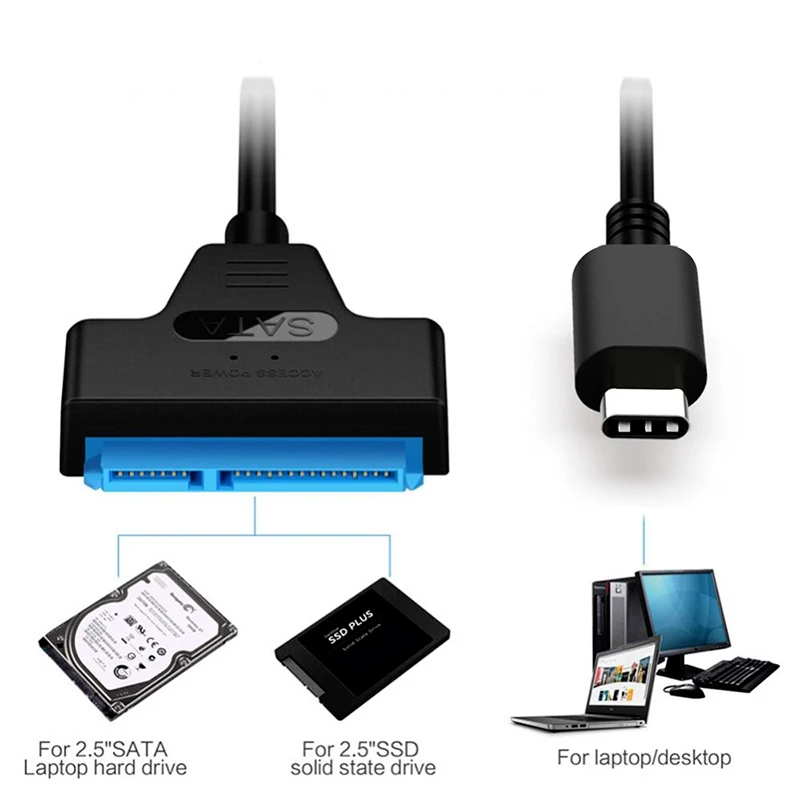 USB 3.0 USB-C la SATA Convertor USB 3.0 Type-C, Cablu Adaptor Pentru 2.5