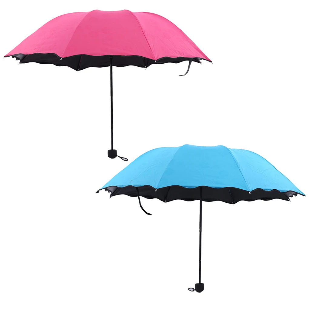 Windproof Umbrele Pliabile Femei Fete Barbati UV, Parasolar Ploaie Umbrelă Neagră Lipici Umbrelă de soare Ultraviolete-Dovada Imagine 5
