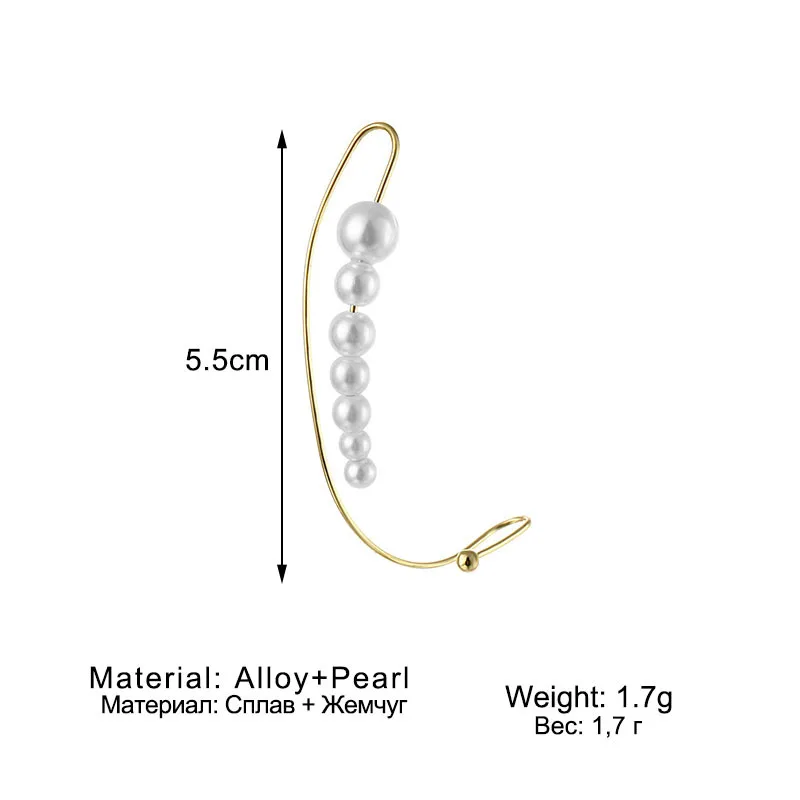 ZYZQ Simplu de Culoare de Aur Frunze Clip Cercei Pentru Femei Fete Drăguț Pearl zircon Ureche Bantă Clip Fara Piercing Jewerly Imagine 5